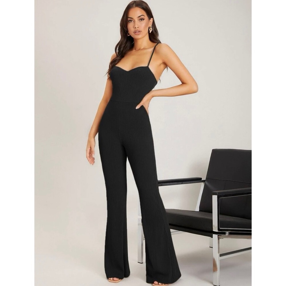 Black Cami Jumpsuit - Flare